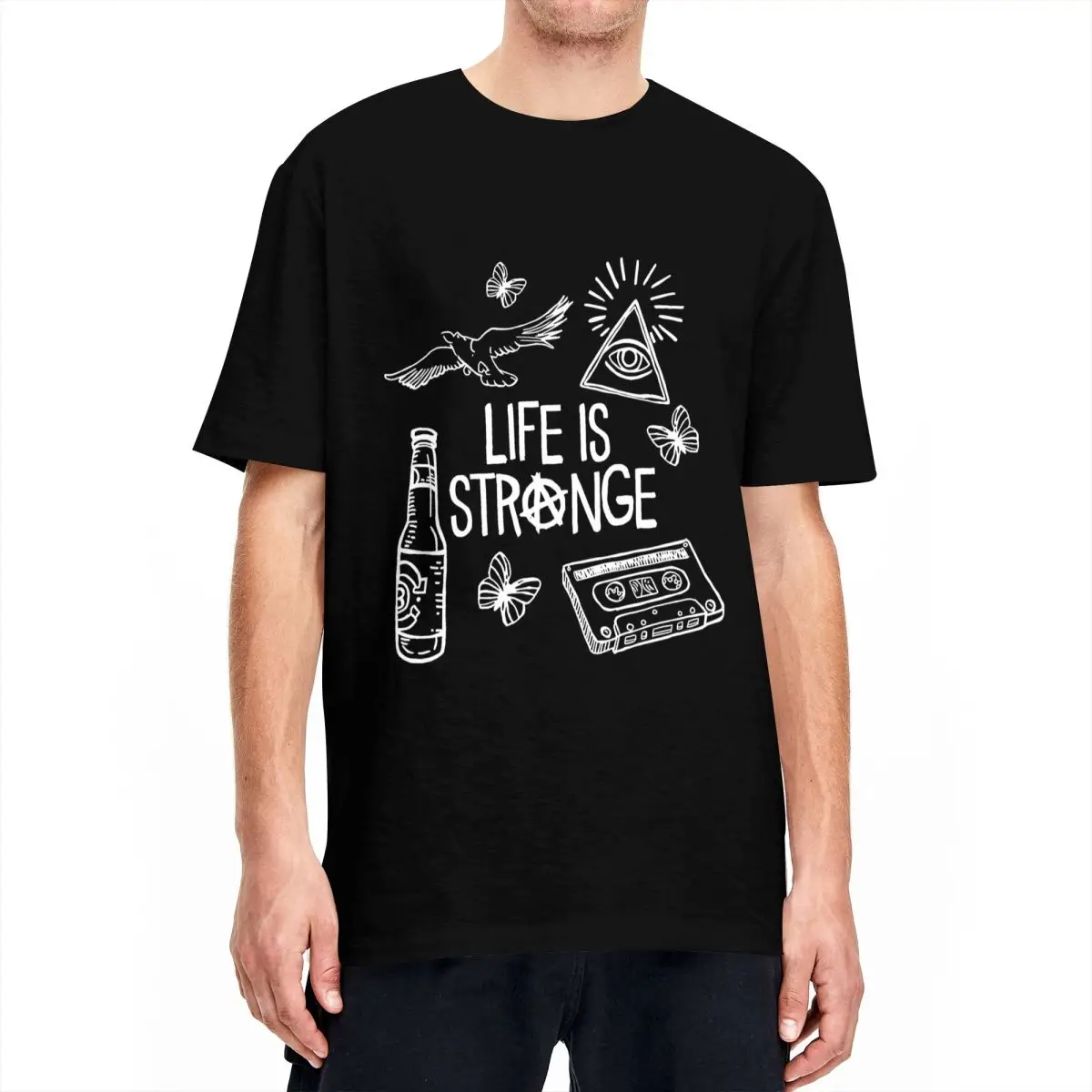 Retro Life Is Strange Chloe Kit 2 T-Shirt Men's Round Neck Short Sleeve Tops Cotton Summer TopsTops