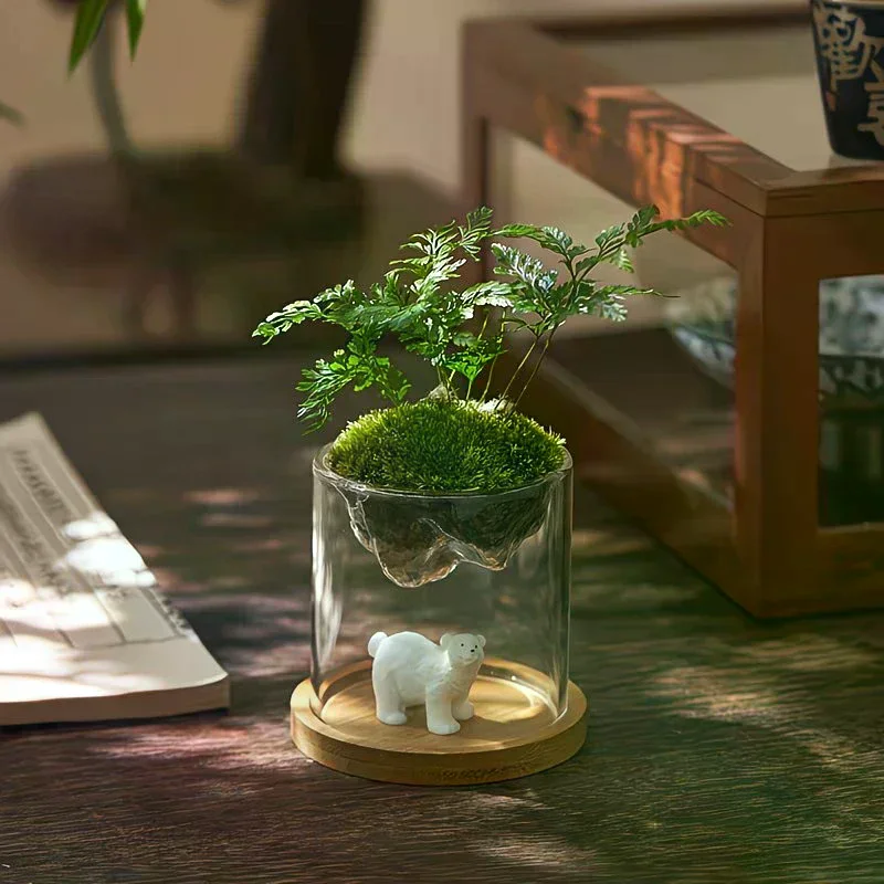 Glass Terrarium For Mountain Views Moss Planter Hydroponic Plant Container Multifunctional Cup Home Decoration Great Gift