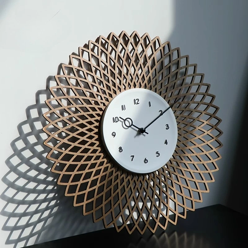 Japanese Style Petal Wall Clock Creative Floral Silent Quartz Clock for Living Room Home Decor Unique Wall-Mounted Timepiece