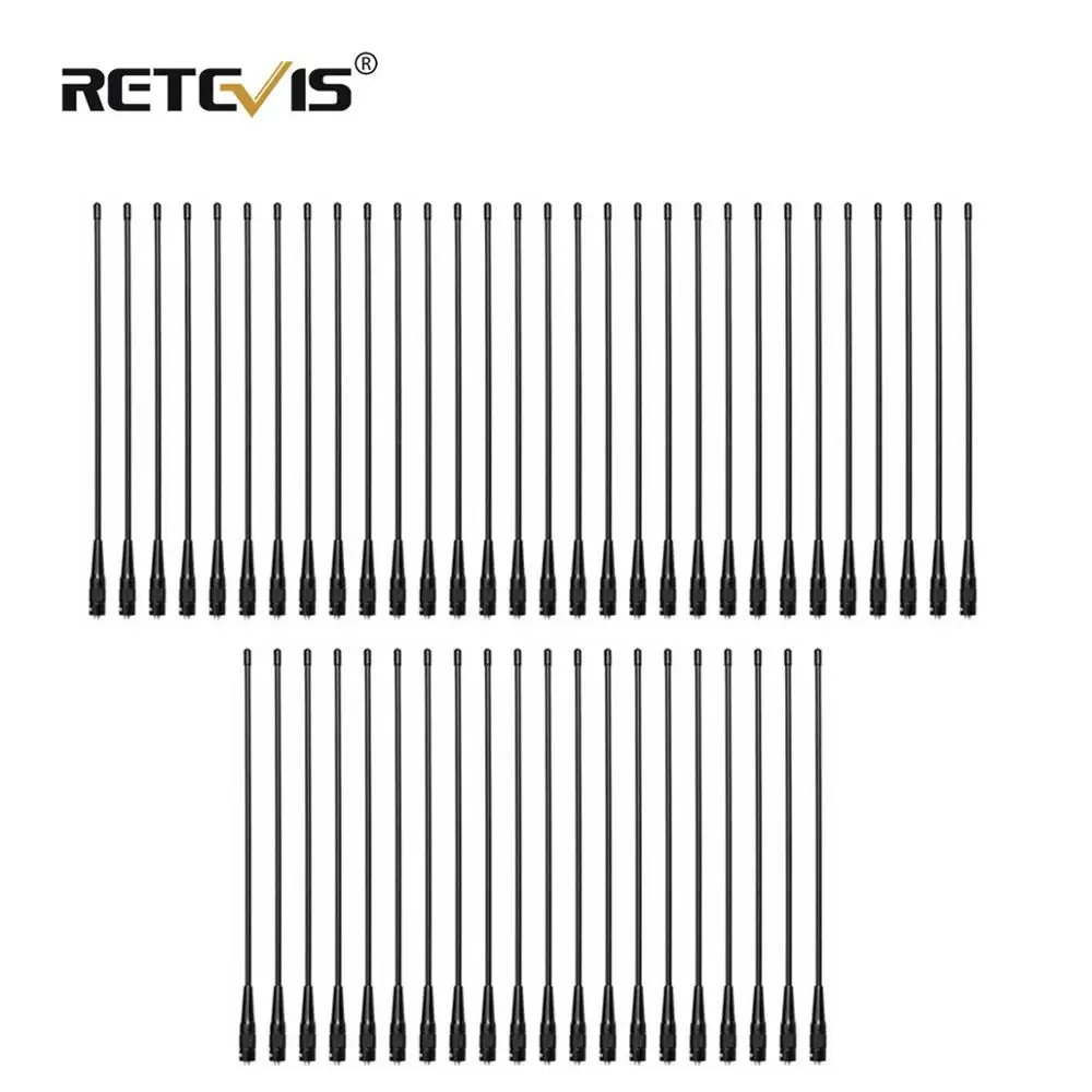 50 szt. RETEVIS RHD-771 SMA-F antena walkie-talkie VHF UHF dwuzakresowy 39cm dla Baofeng UV 5R Quansheng UV K5 UV K6 Retevis H777