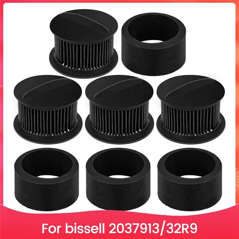 AEE8-4PCS 2037913/32R9 Filter For Bissell Powerforce Compact Cleanview Helix Turbo Vacuum Cleaner Replacement Filter Set