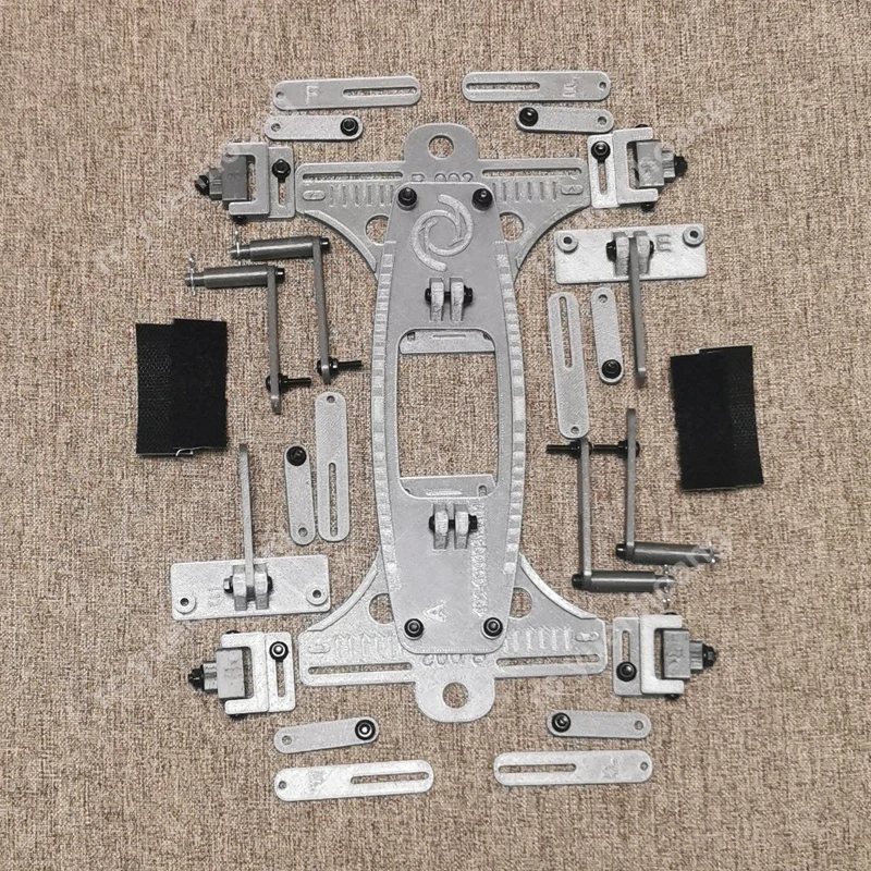 1Set 3D Printed 1/10 Scale RC Car Display Chassis Adjustable Steering Angle/Camber Assembly Parts for Toy Vehicle Modification