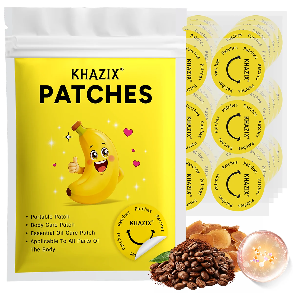 30Pcs Energy Patches Natural Ingredients Vegan Friendly Daily Energy Boost Patch Portable Body Stickers for Work Travel Sports