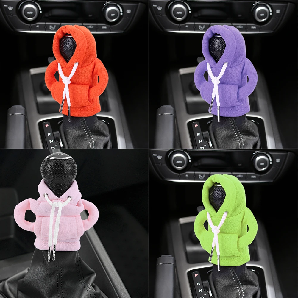 5-1pcs Gear Shift Hoodie Cover Hoodie Sweatshirt for Car Gear Universal Handbrake Cover Shifter Knob Hoodie Cover Car Interior