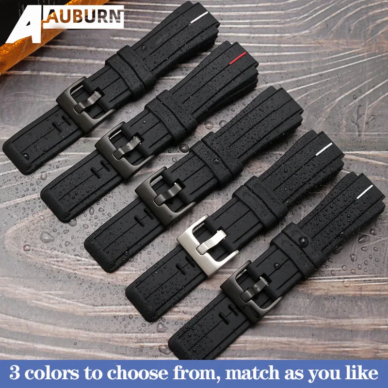 Modified Silicone Watch Strap Substitute Casio EDIFICE 20th Anniversary 5618 ECB-10HR-1APR Outdoor Sports Breathable Watchband