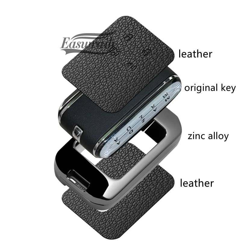 Auto Zink-legierung Leder Schlüssel Fall Abdeckung Halter Für Mazda EZ6 EZ6200 130 480 600 Innen Zubehör Schutzhülle Kette – Detail 3