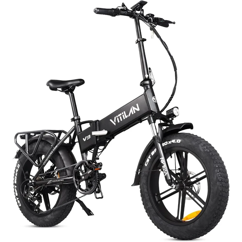 

Electric Bike for Adults, Folding Fat Tire Ebike 750w 20inch 28MPH E-Bike 13AH Electric Bicycle 7-Speed，Black