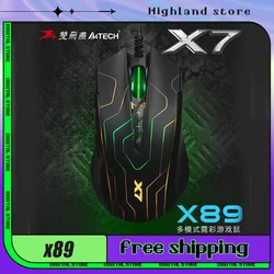 A4tech X7 X89 Gamer Mouse Wired Lightweight PAW3212 RGB Light 2400DPI Macros Office E-Sport CSOL Gaming Mouse For Laptop PC Gift