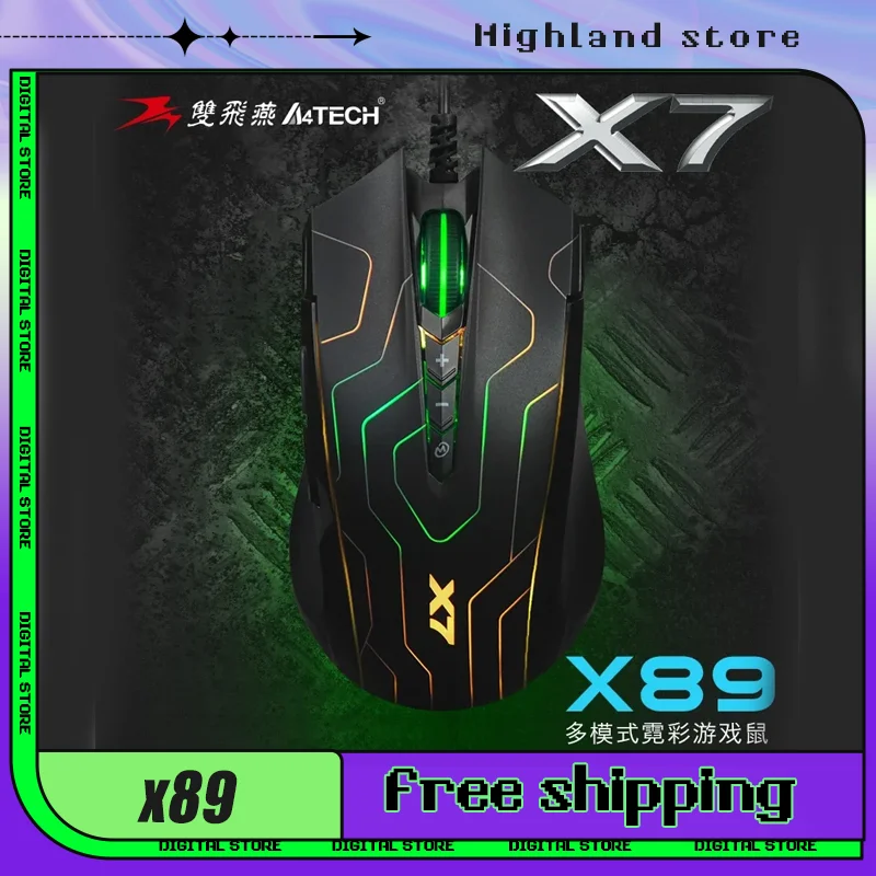 Imagem -01 - Mouse Gamer Leve com Fio Paw3212 Luz Rgb 2400dpi Macros Escritório E-sport Jogos Ccfl Laptop pc Presente A4tech-x7 X89 mouse gamer leve com fio paw3212 luz rgb 2400dpi macros escritorio e sport jogos ccfl laptop pc presente a4tech x7 x89 01
