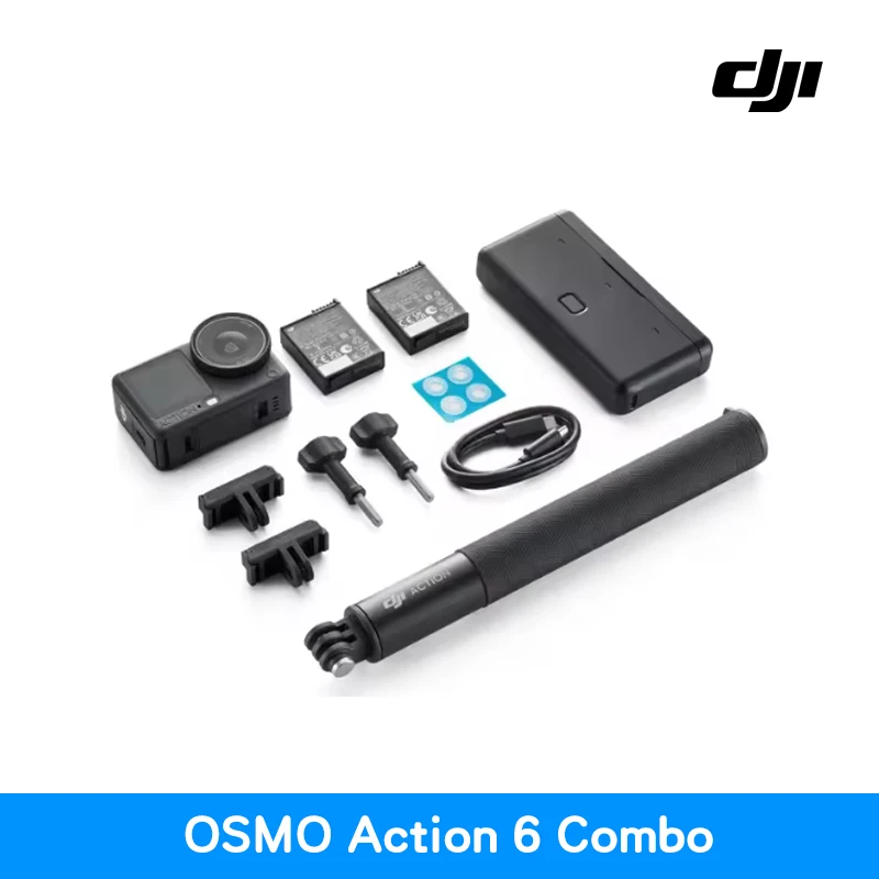 【LOCAL+】DJI Osmo Action 6 Actiecamera Variabele diafragma Nieuwe 1/1.1-inch vierkante sensor, Nieuwe 4K Free Cropping Osmo Action 6 Camera