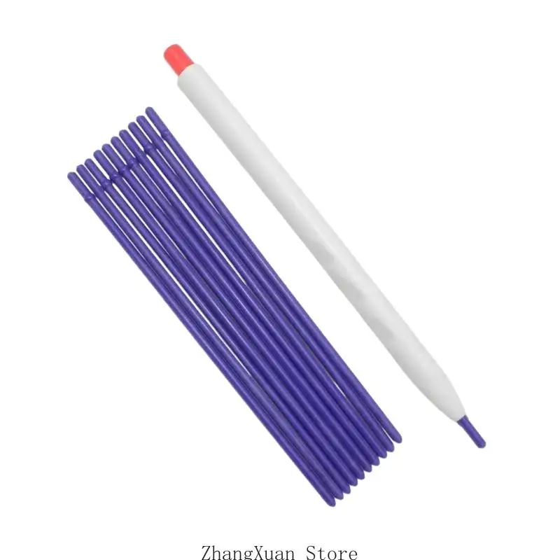Stoffmarkierungsstift-Set mit 10 Ersatzeinsätzen, einziehbarer Nähkreidestift zum Nähen, Quilten, Stoffschneiden und 3XUF – Detail 10