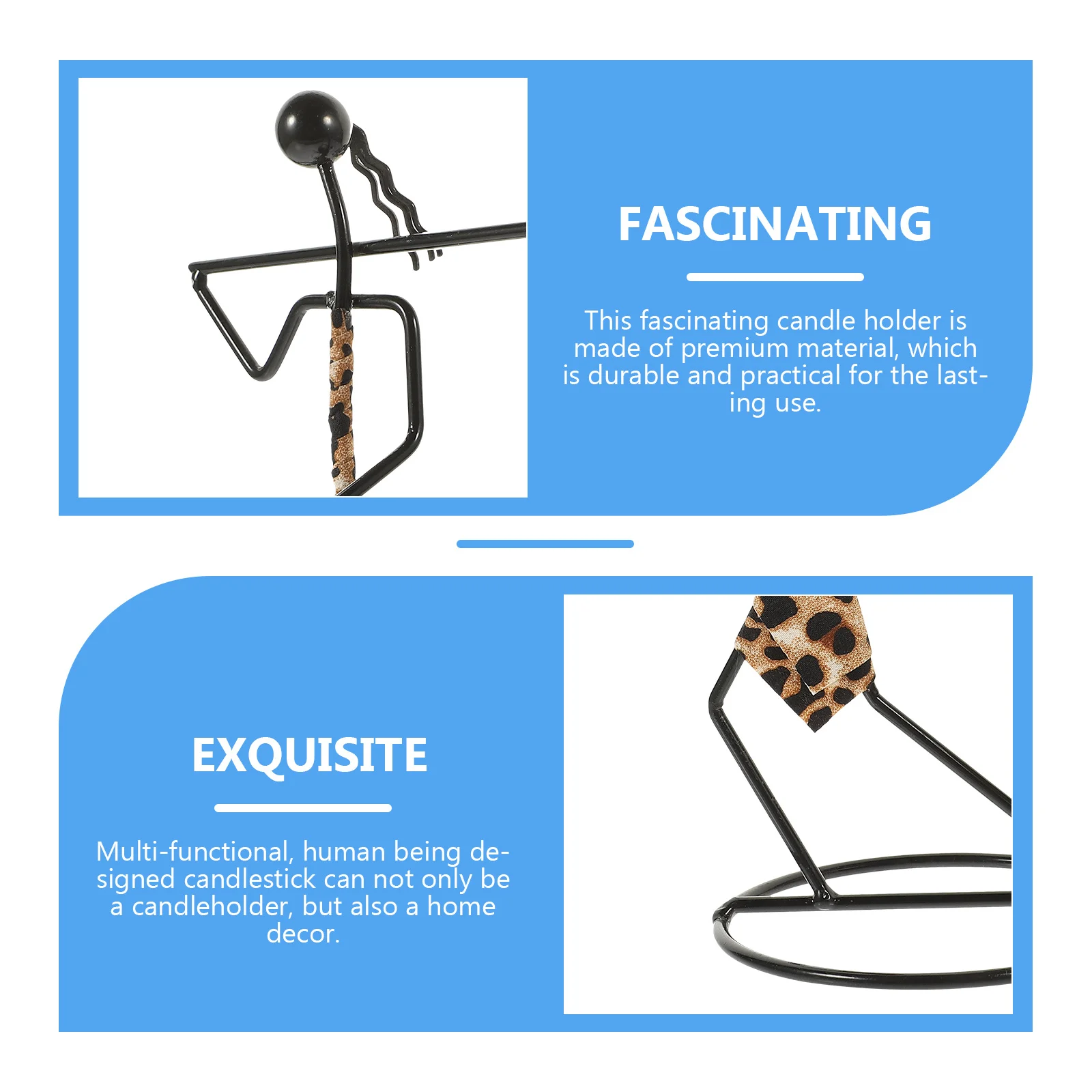 

Decorative Iron Art Holder Human Shape Design Metal Candlestick Holder for Wedding Festival Party Home Desk Decoration