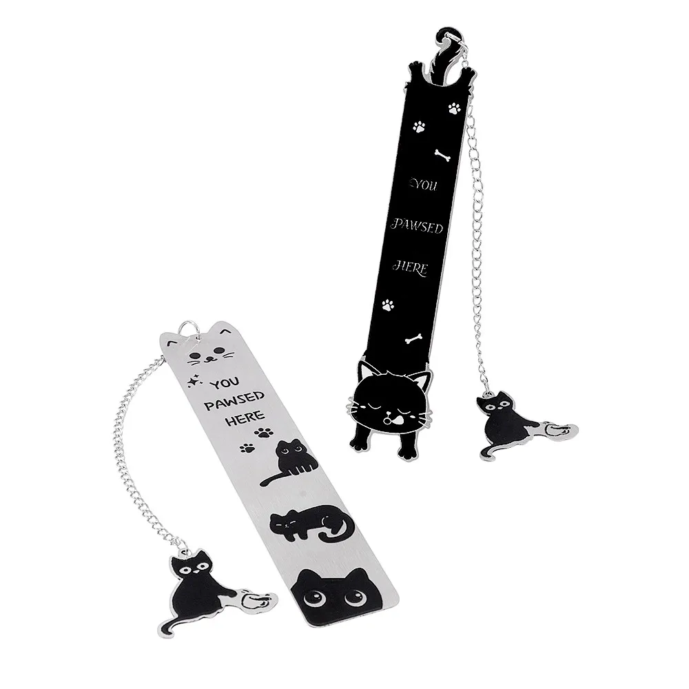 Cute Cat Metal Stainless Steel Bookmark - Personalized and Unique Cat Body Aesthetic Page Marking, Fun Gift, Suitable for.