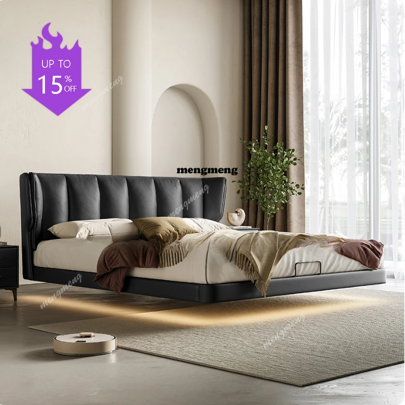 

Leather Nordic White Bed Cream Elegant Pretty Luxury Twin King Beds Bases Bedroom Hotel Italian Cama Matrimonial Furniture