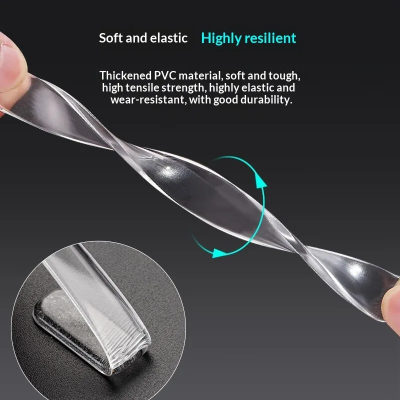 Self Adhesive Buffer Pads Refrigerator Anti-collision Strip Door Stopper Cabinet Door Bumpers Transparent Wall Protector Pad