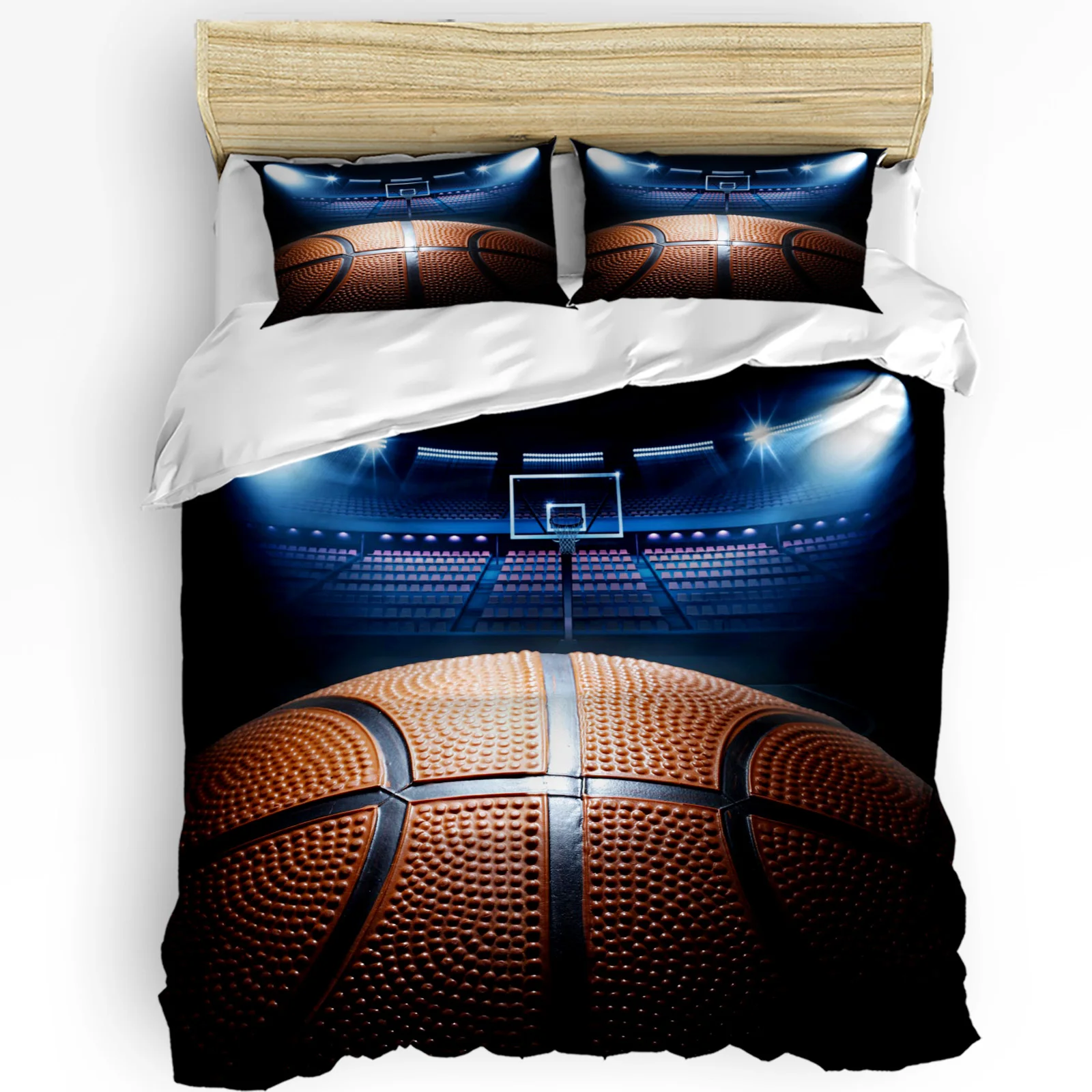 

Basketball Arena Ball Stadium 3pcs Duvet Cover Set with Pillow Case Double Comforter Bedding Set Quilt Cover Couple Bed