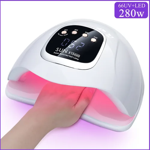 SUN X15 MAX-Lámpara de secado de uñas de Gel, máquina de secado de esmalte de Gel con Sensor automático, UV, LED, 280W, 66LED