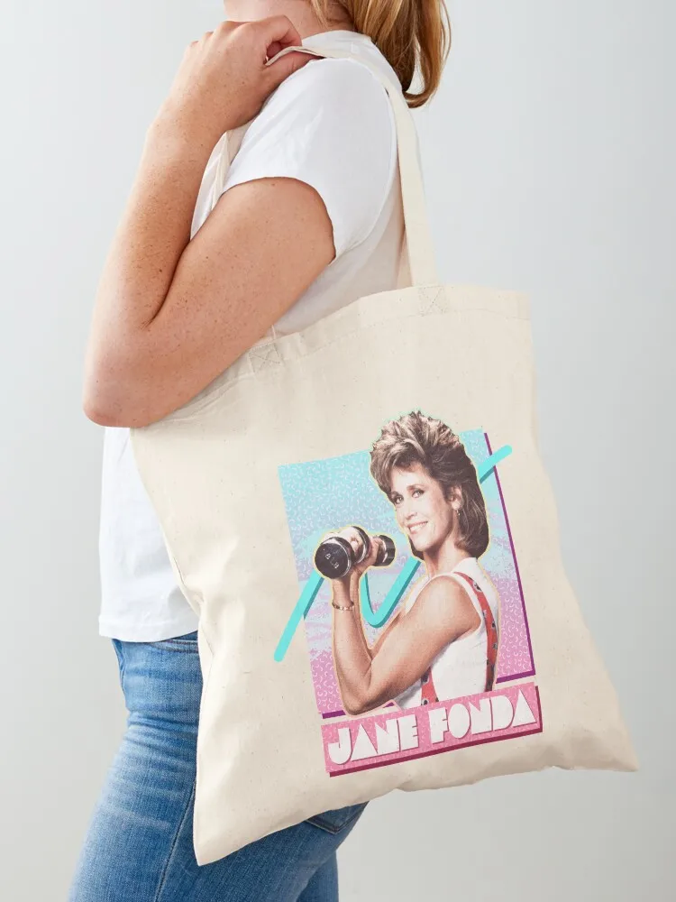 Jane Fonda // Fitness 80s Tote Bag Big bag shopping bags foldable foldable reusable bag