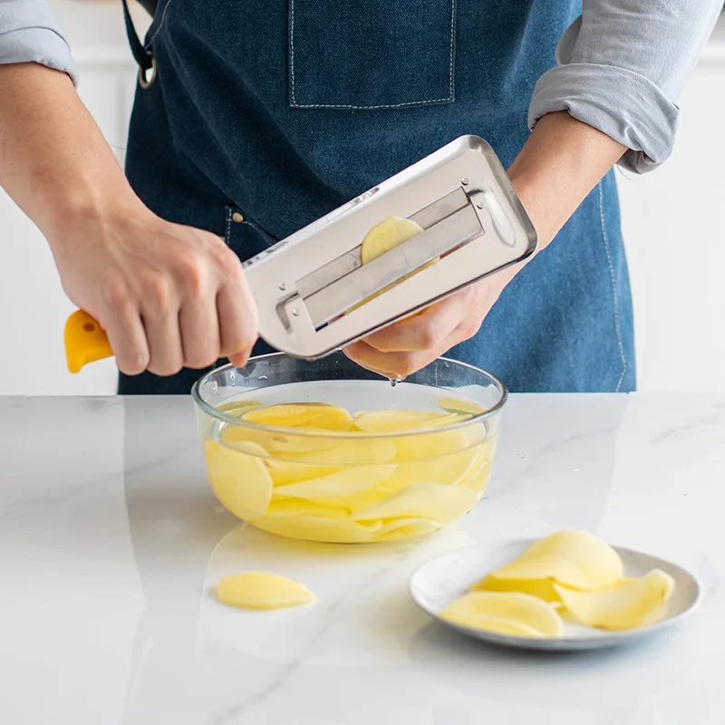 Multifunctional stainless steel double-edged knife planing knife cabbage shredding knife sugarcane peeler fruit peeler