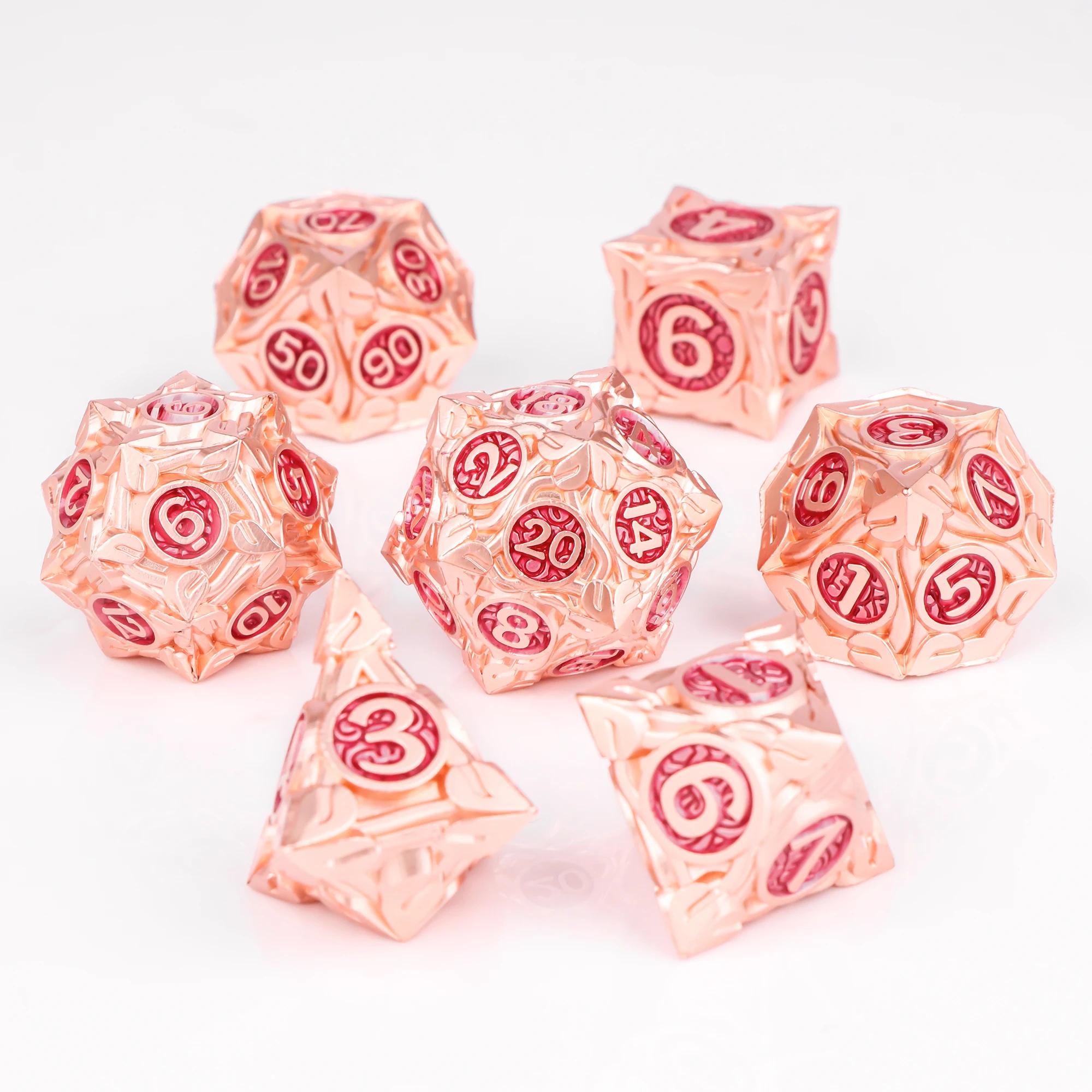 DND Metallwürfel 7-teiliges MTR Würfelset DnD Polyedrische Würfel für Dungeons and Dragons Rollenspiele D&D Würfel Geschenke Grüne Würfel – Detail 11