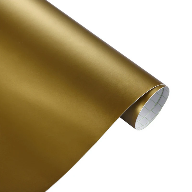 

Matte Gold 30cm x150cm Matt Flat Golden Wrap Vinyl Covering Film Sticker Decal Roll Sheet with Air Bubble Free 12"x60" inch