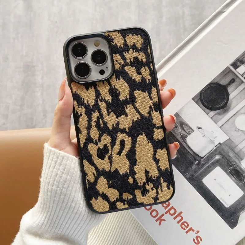 

Suitable for iPhone 15promax Phone Case Leopard Print 15plus Retro 14 Bird Grid Pattern 13 All Inclusive 12 11 Protective Cover