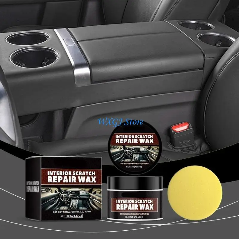 37JE Car Dashboard Restorer Repairing Polishing Wax 100g/3.53oz Universal Car Interior Scratch Remover Scratch Repair Paste