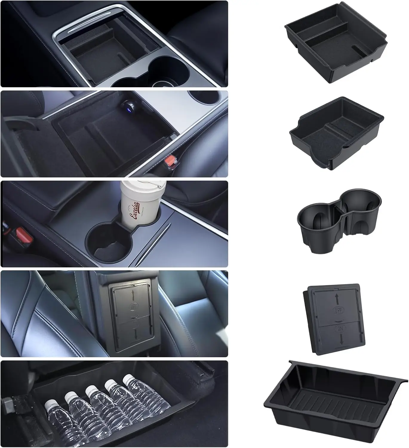 

Center Console Organizer Tray 5PCS for Tesla Model Y Accessories 2024 2023 2022 2021 2020