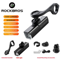 ROCKBROS RHL1000/RHL1500 Bike Lights Type-C Fast Charging Bicycle Lights Nylon Bracket Support For IGS Garmin GoPro Bike Mount