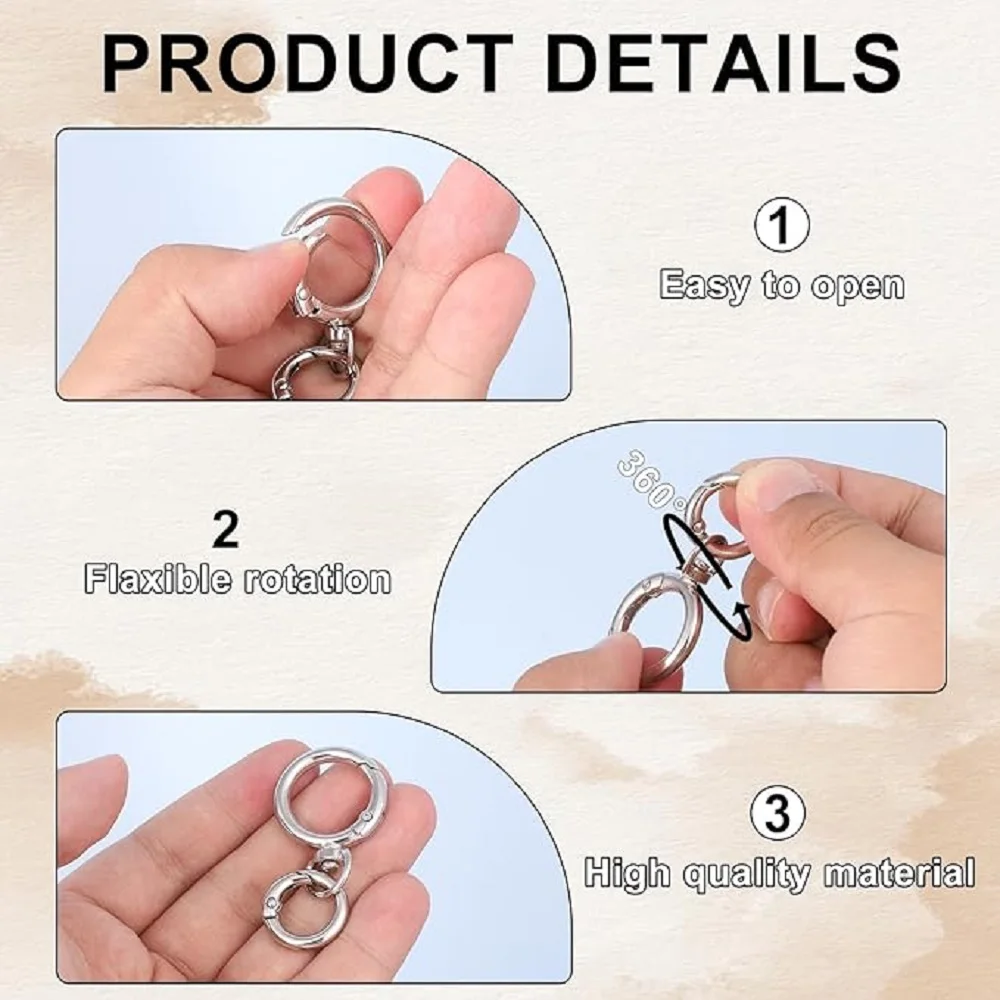 Round Keychain Clasps and Spring Snap Rings