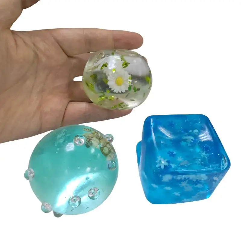 1Pcs Cute Mochi Anti Stress Fidget Toys Soft Simulated Transparent Ball Maltose Toy Quick-rebound Decompression Toy