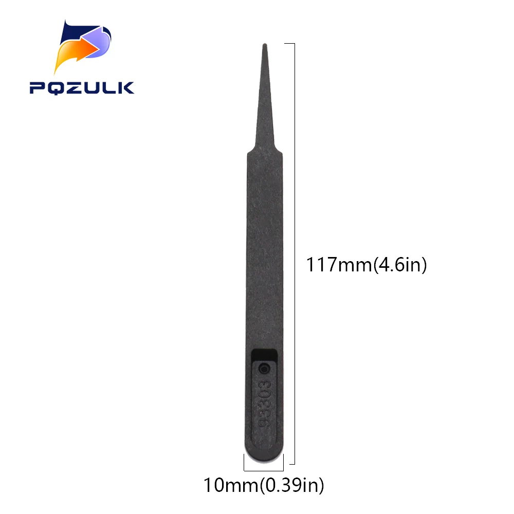 1/5PCS Plastic Tweezers 93303 Anti-Static Conductive Carbon Fiber Pliers Repair Tool Black Plastic Clamping Tool
