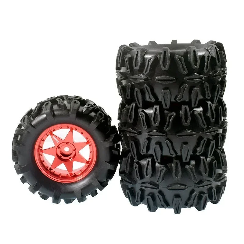 4 Stück 90mm 12mm Hex Monster Truck Rad Gummireifen für SCY 16101 Pro 16102 Pro WLTOYS 144001 144010 1/16 Offroad RC Auto Teile