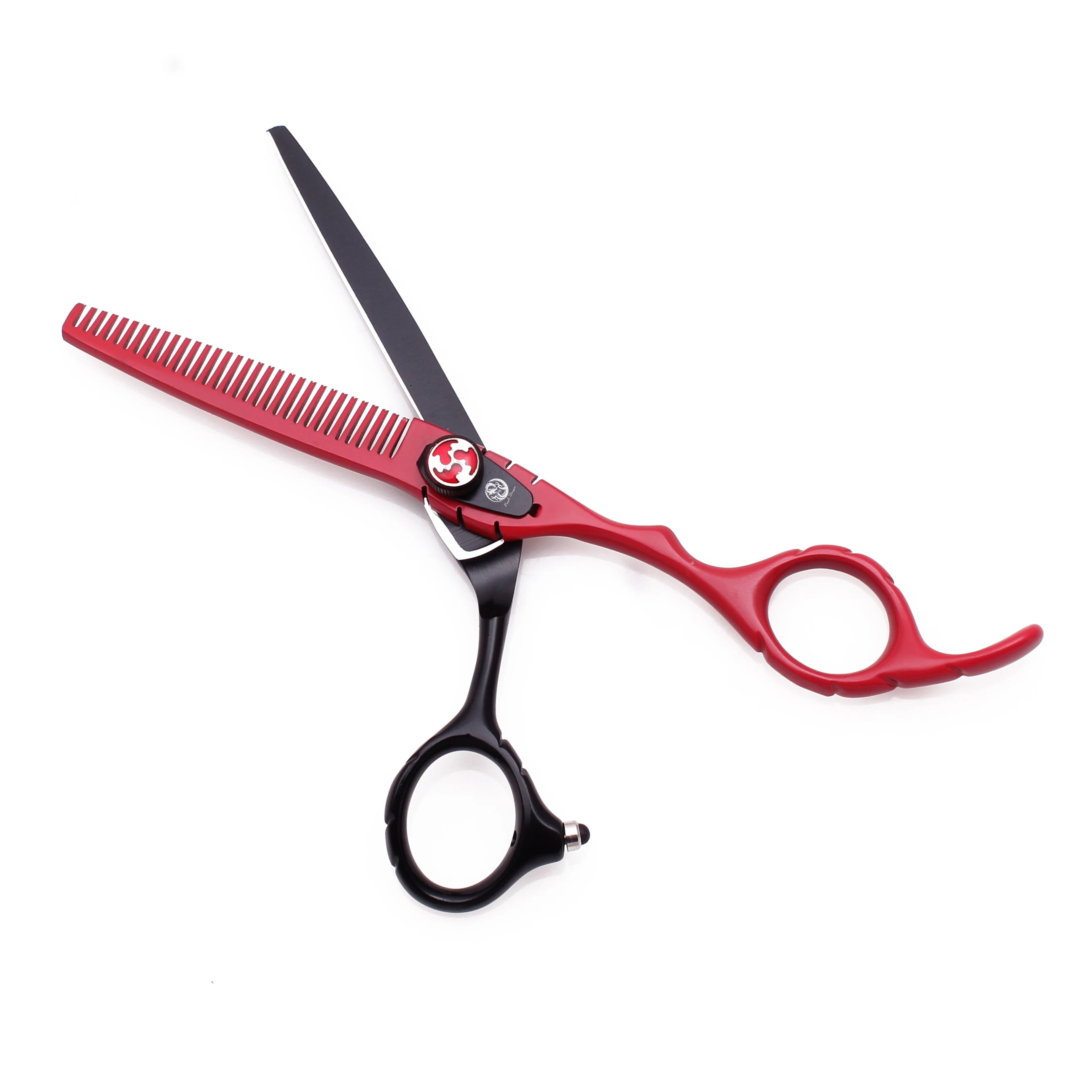 Professionelle Haarschere 6 Zoll Japan Edelstahl Haarschere Schwarz Haarschneideschere Rot Effilierschere Friseursalon Z1019 – Detail 6