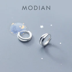 Modian Charm Genuine Sterling Silver 925 Hoop Earrings for Women Line Tiny Ear Hoops Fashion Fine Female Jewelry Brincos 2020