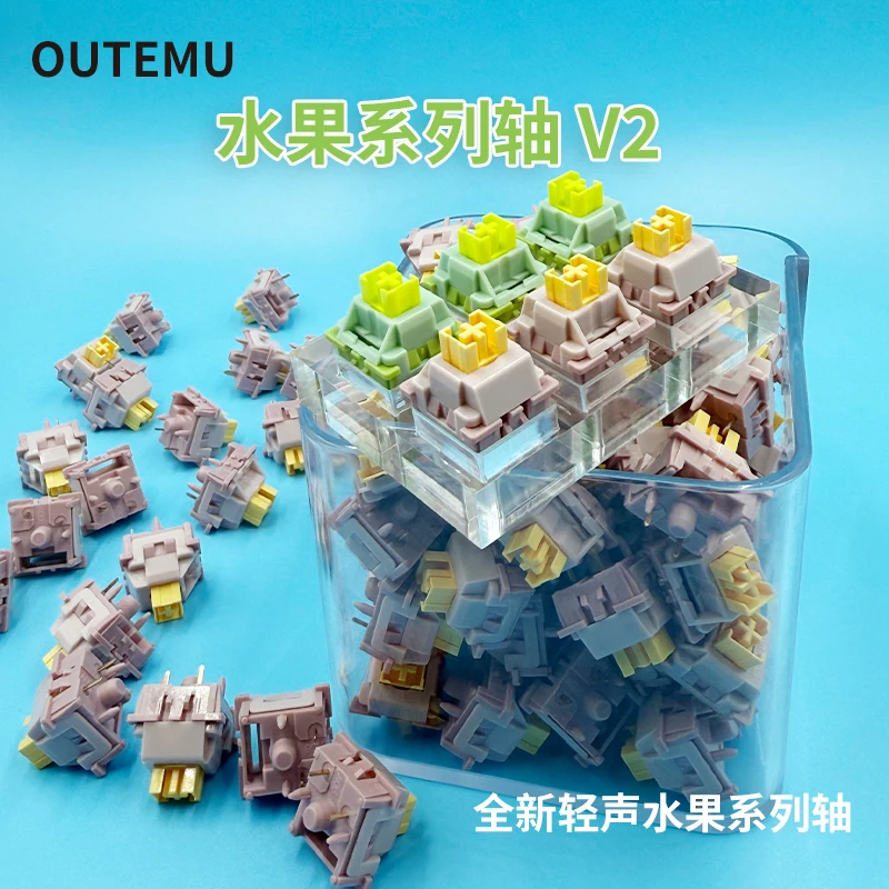 

Outemu Silent Peach V2 Switch Lubed Update Silent Lemon V2 Switches Mechanical Keyboard Linear Tactile 5Pin Custom Hot-swap DIY