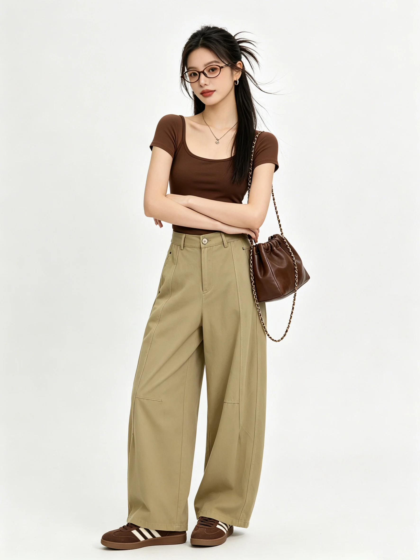

Summer New Korean Style Loose Wide Leg Denim Jeans Women High Waist Loose Slimming Pure Color Casual High Waist Jeans