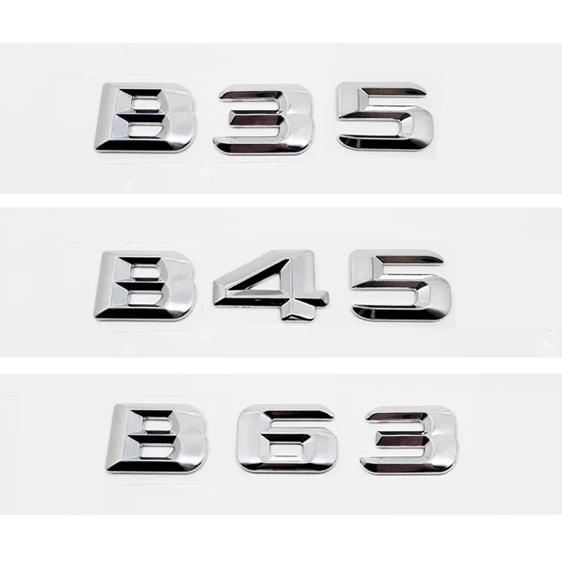 Car Letter Sticker Rear Badge Refitting Emblem for Mercedes Benz B Class B35 B45 B63 B180 B200 B220 B250 B260 B300 Decoration