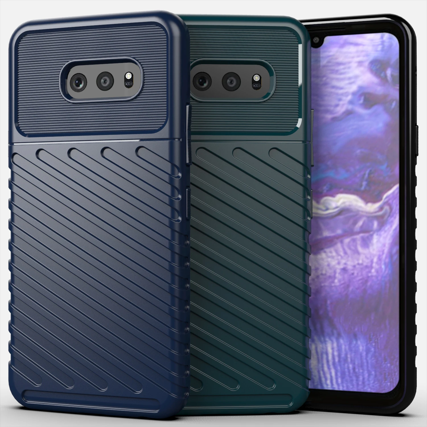 Funda de lujo para teléfono de silicona a prueba de golpes para LG G8S/V50S