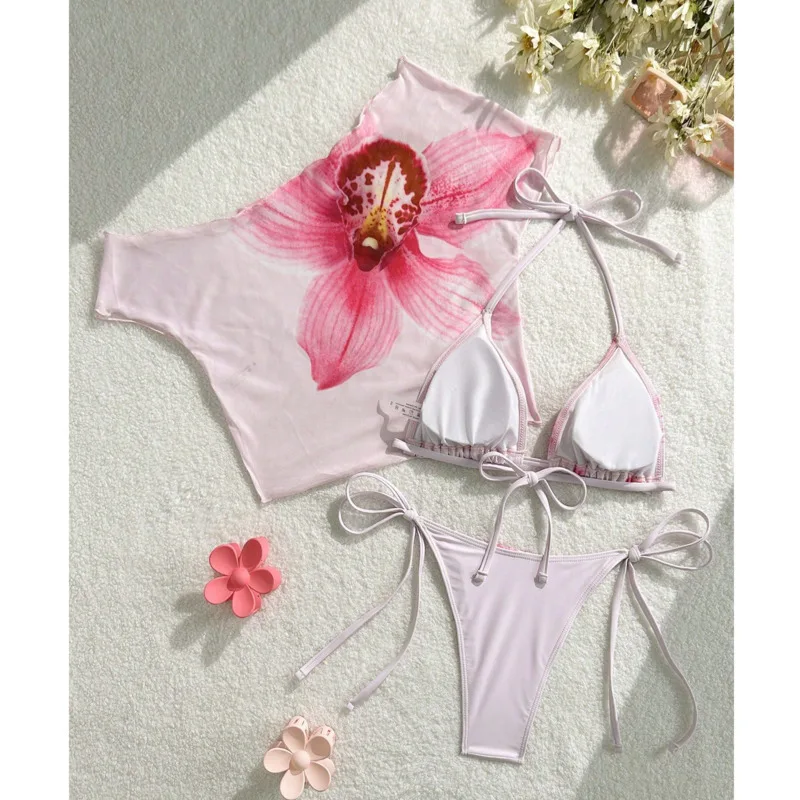 2026 sexy biquinis feminino maiôs feminino de três peças de banho praia natação wear fatos de banho conjunto de biquíni brasileiro piscina banhista