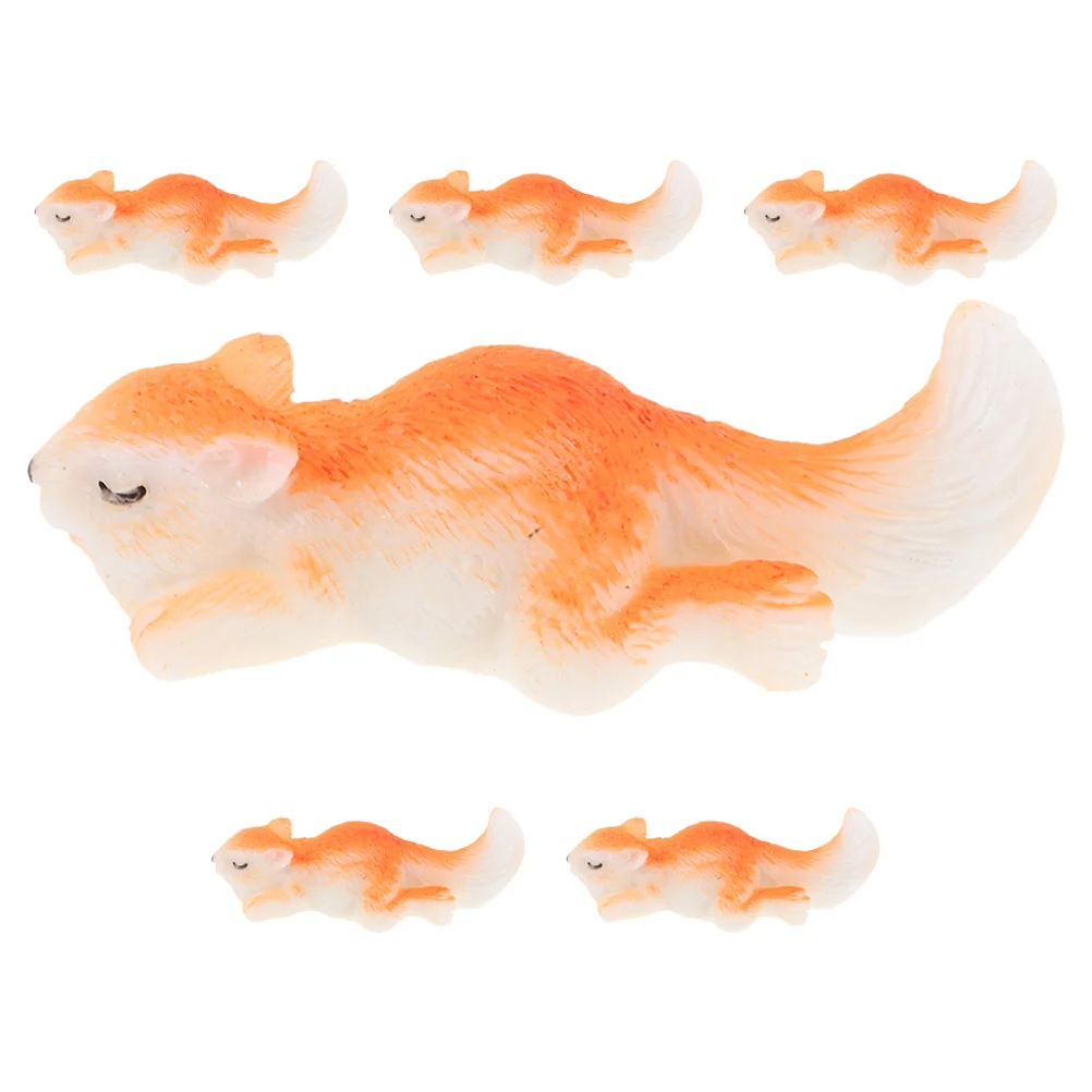 

6Pcs Miniature Squirrel Resin Accents for Moss Micro Landscape Aquarium Garden Office DIY Craft Small Animal Decor