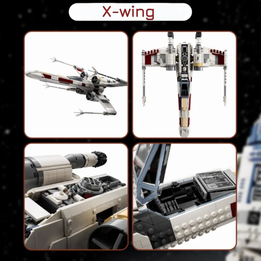 1949pcs Star Interstellar Conflict X Wing Spaceship Starfighter 75355 Building Block Puzzle Model Toy Birthday Christmas Gifts