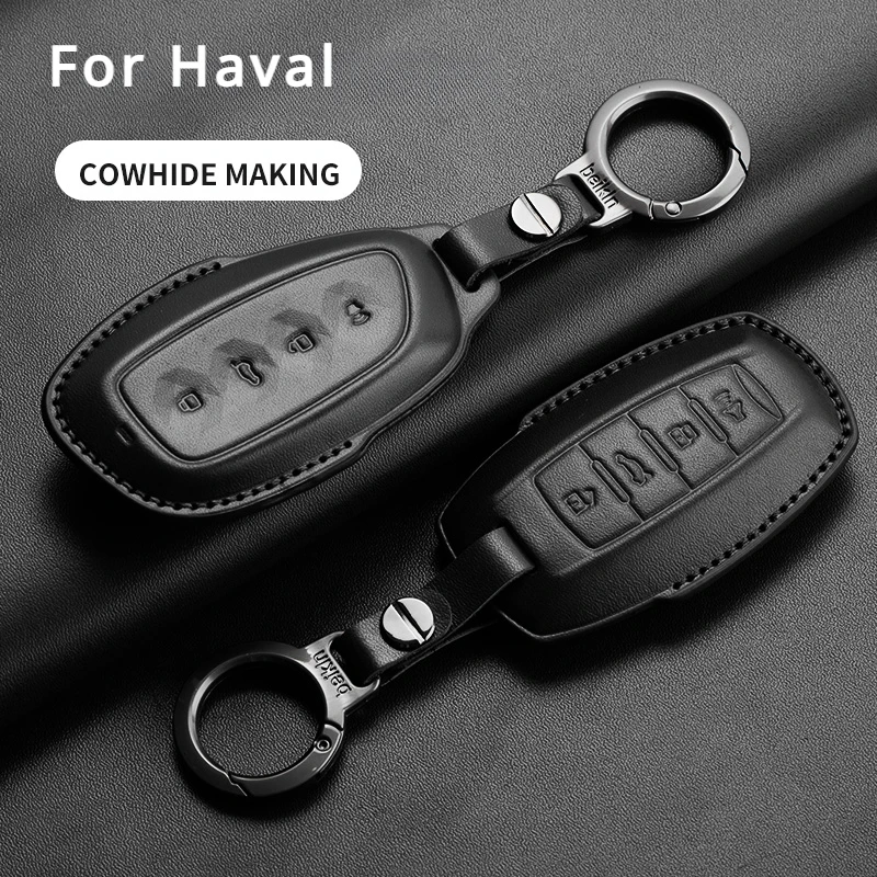 

Leather Car Smart Key Case Cover for Haval Great Wall Hover H1 H4 H6 H7 H9 F5 F7 H2S GMW Jolion 2022 Dargo Protection Key Fob