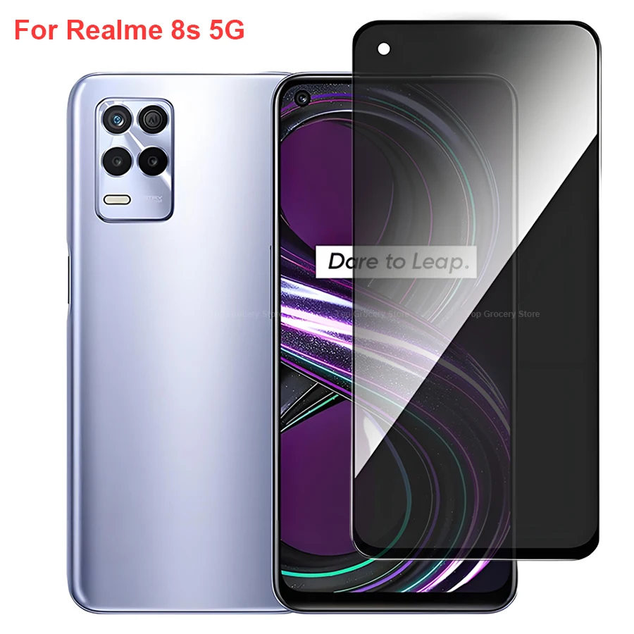 

For Realme 8s 5G RMX3381 Anti Spy Privacy Tempered Glass Screen Protector Compatible For Realme8s Full Cover Screen Phone Film