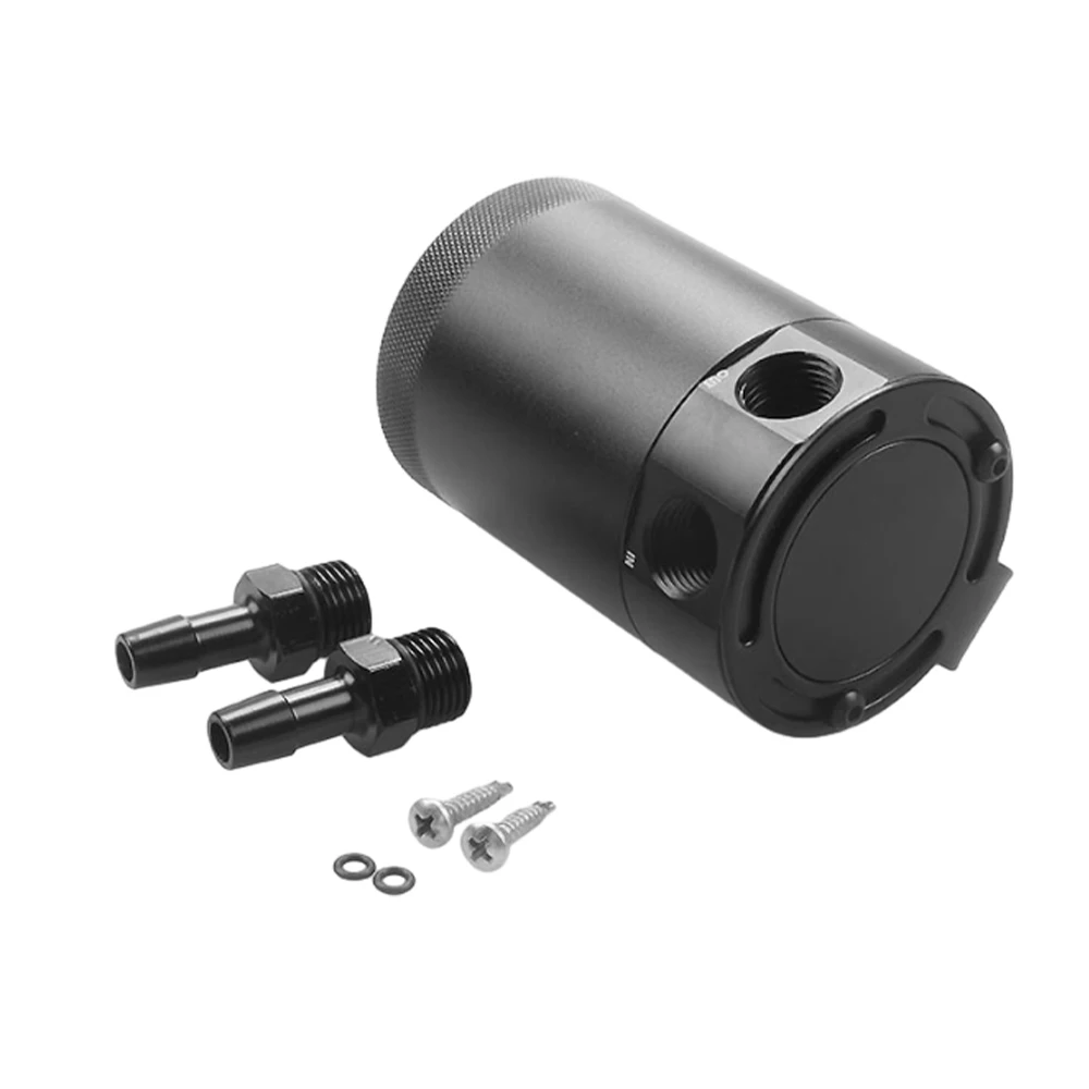 Universal Car Racing Baffled Aluminum 2-Port Oil Catch Can Tank Reservoir Separator Car Accessories