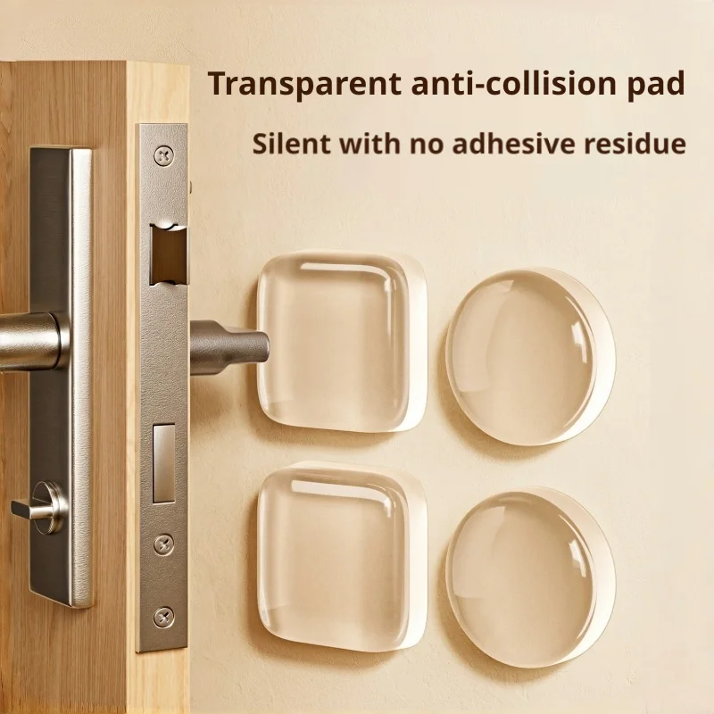 6Pcs Clear Waterproof Silicone Door Bumper Stickers, Strong Adhesive Mute Anti-Shock Pads Prevent Door Handle Scratches & Noise