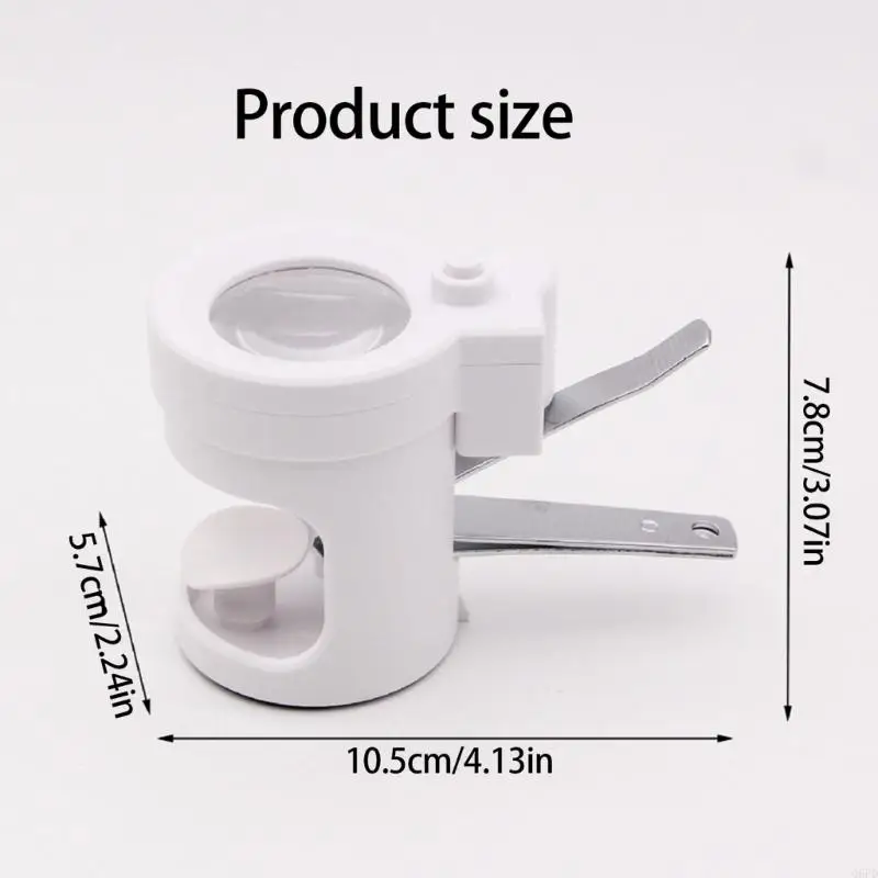 مجموعة واحدة من مقصات أظافر الأطفال الأسطوانية مع عدسة مكبرة مدمجة وإضاءة LED ساطعة لأعمال فنية مفصلة للأظافر لكبار السن