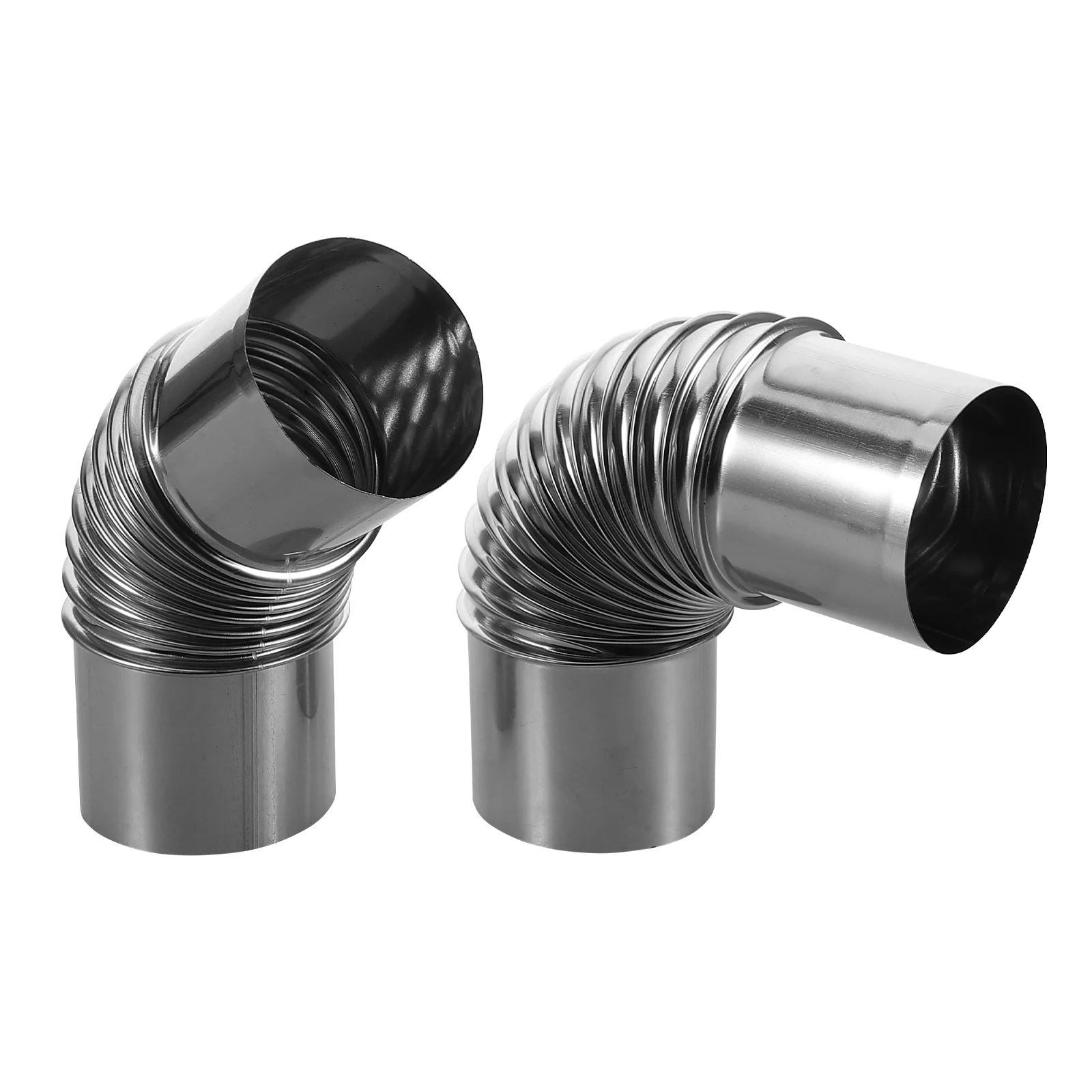 Stainless Steel Chimney Pipe Set 2pcs 45° 90° Elbows Outdoor Camping Wood Stove Flue Pipe Stainless Steel for Easy