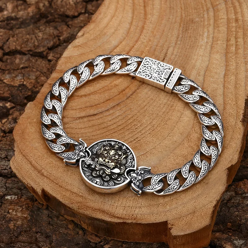 New Rui Lion Sword Biting Bracelet China-Chic Men's Rough Vintage Fashion Personalized Accessories Jewelry