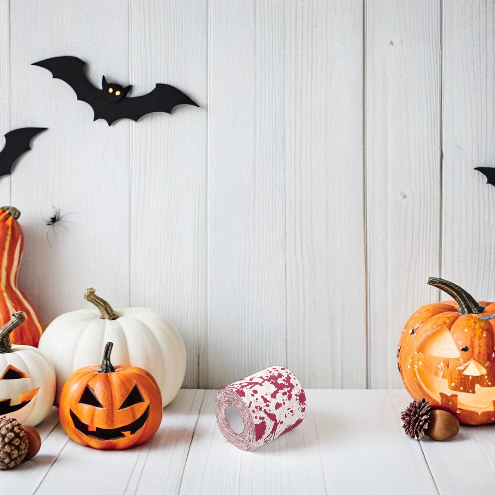 Rotolo di carta igienica con motivo unico macchie di sangue Decorazione di Halloween Spaventoso insanguinato stampato Forniture per il bagno Carta igienica